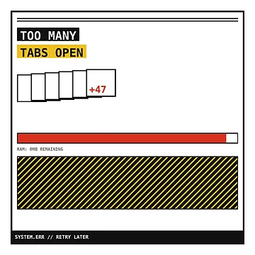 Artwork thumbnail, Too Many Tabs Open Sticker by PlusScanner