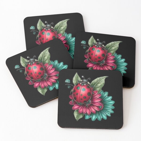 Item preview, Ladybug on Colorful Flowers designed and sold by hrendika.