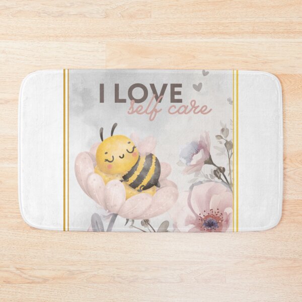 Item preview, I Love Self Care – Cute Watercolor Bee on Flower Design designed and sold by tellia-kallisto.