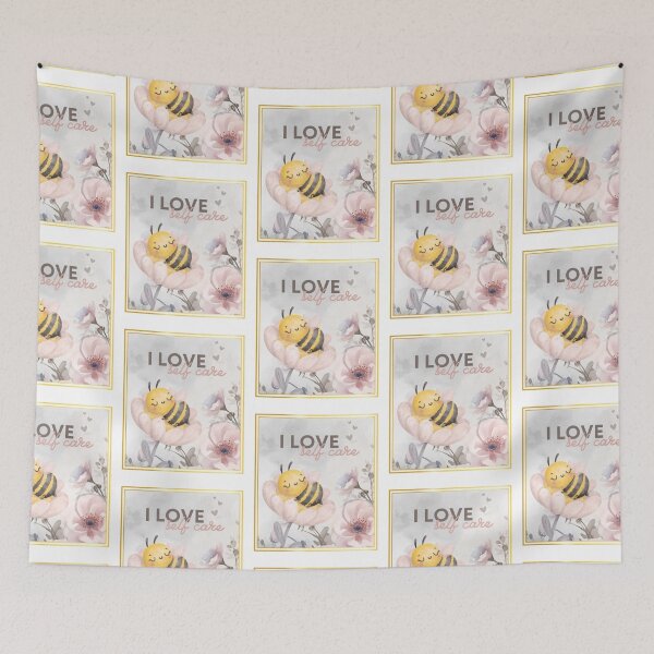 Item preview, I Love Self Care – Cute Watercolor Bee on Flower Design designed and sold by tellia-kallisto.