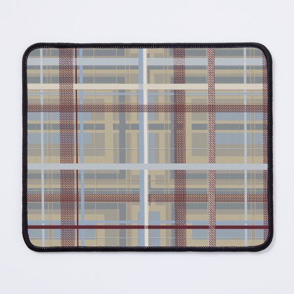 Item preview, Wheat & Blue Plaid — Textured Stripes with Deep Burgundy Contrast and ivory ribbons designed and sold by FaireWaveArt.