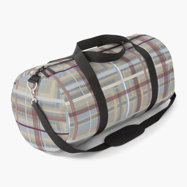 Item preview, Wheat & Blue Plaid — Textured Stripes with Deep Burgundy Contrast and ivory ribbons designed and sold by FaireWaveArt.