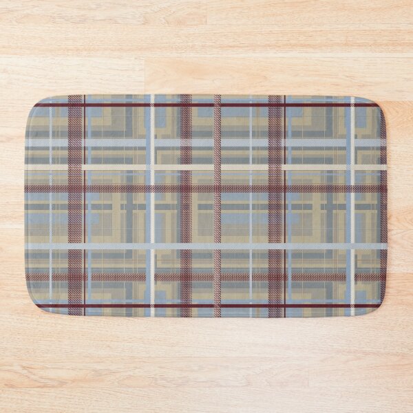 Item preview, Wheat & Blue Plaid — Textured Stripes with Deep Burgundy Contrast and ivory ribbons designed and sold by FaireWaveArt.