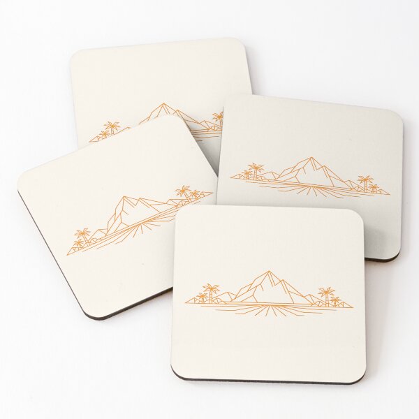Item preview, Minimalist Mountain and Palm Trees Line Art designed and sold by KungPowUnicorn.