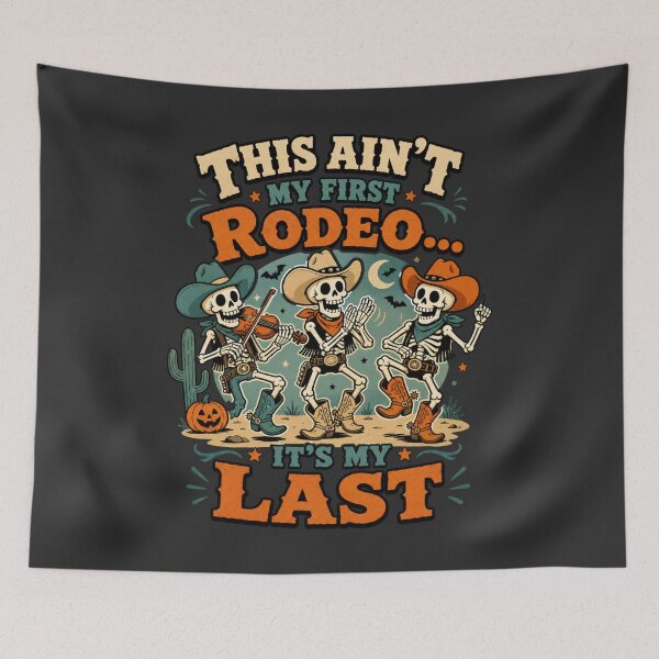 Artikelvorschau, Tanzende Cowboy-Skelette – Wildwest-Halloween-Design entworfen und verkauft von JansenGS.