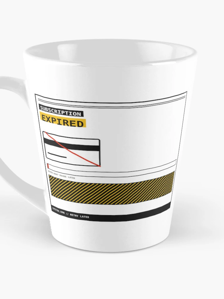 Thumbnail 3 of 4, Coffee Mug, Subscription Expired Sticker designed and sold by PlusScanner.