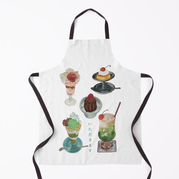 Item preview, Japanese Retro Café Desserts – Pudding, Parfait & Melon Soda designed and sold by FeedMeLikeUDraw.