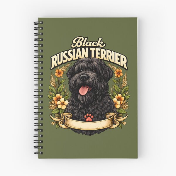 Item preview, Black Russian Terrier – Vintage Floral Dog Portrait designed and sold by blankTeeShirt.