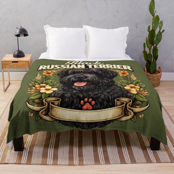 Item preview, Black Russian Terrier – Vintage Floral Dog Portrait designed and sold by blankTeeShirt.