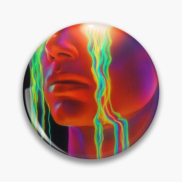 Item preview, Psychedelic Glowing Cyberpunk Portrait Neon Crying Mannequin Surreal Art designed and sold by LYAN-STORE.