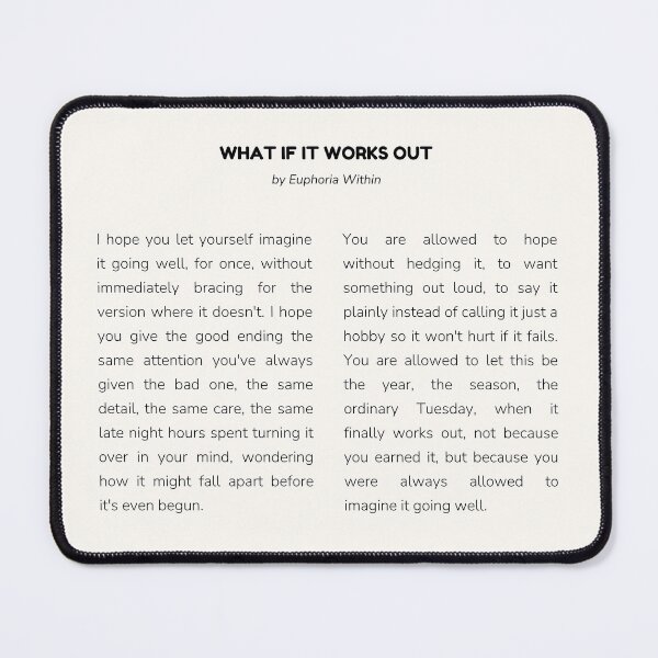 Item preview, What If It Works Out Print designed and sold by EuphoriaWithin.