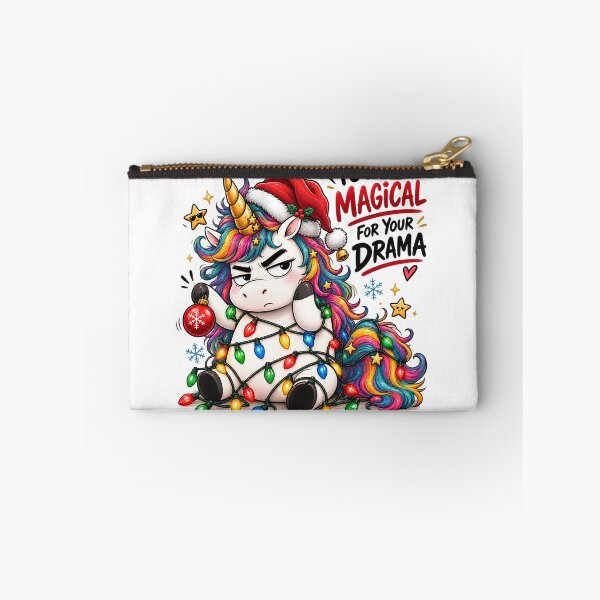 Item preview, Funny Grumpy Christmas Unicorn Sarcastic Quote 'Too Magical for Your Drama' Christmas Lights Sticker & T-Shirt Design designed and sold by Sitred123.