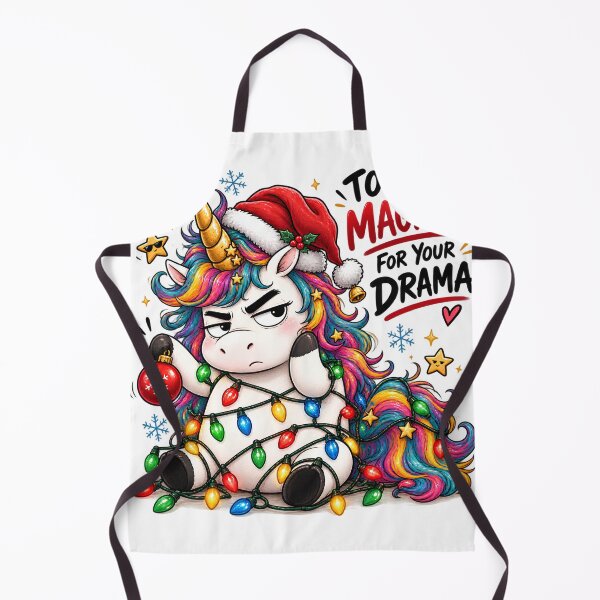 Item preview, Funny Grumpy Christmas Unicorn Sarcastic Quote 'Too Magical for Your Drama' Christmas Lights Sticker & T-Shirt Design designed and sold by Sitred123.