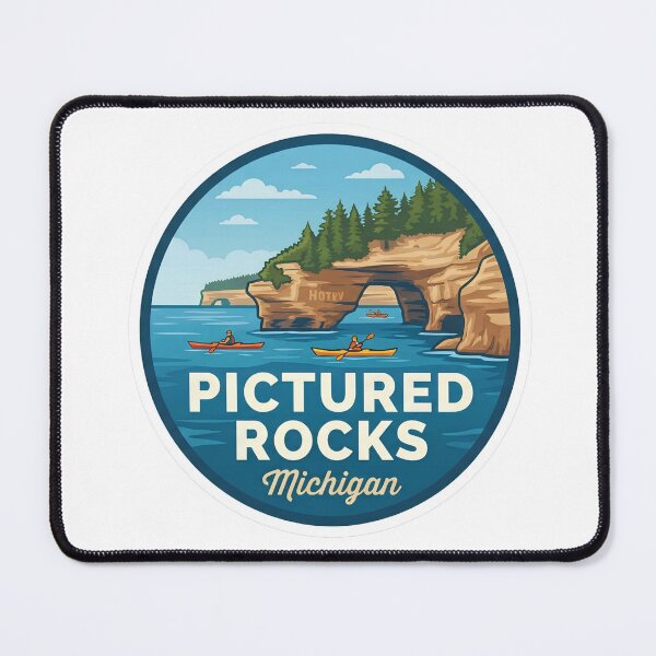 Item preview, Pictured Rocks National Lakeshore Michigan Kayaking Vintage Badge designed and sold by LittleArij.