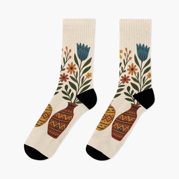 Item preview, Boho Wildflower Vase Collection | Folk Art Botanical Illustration designed and sold by ZanyPaintbrush.