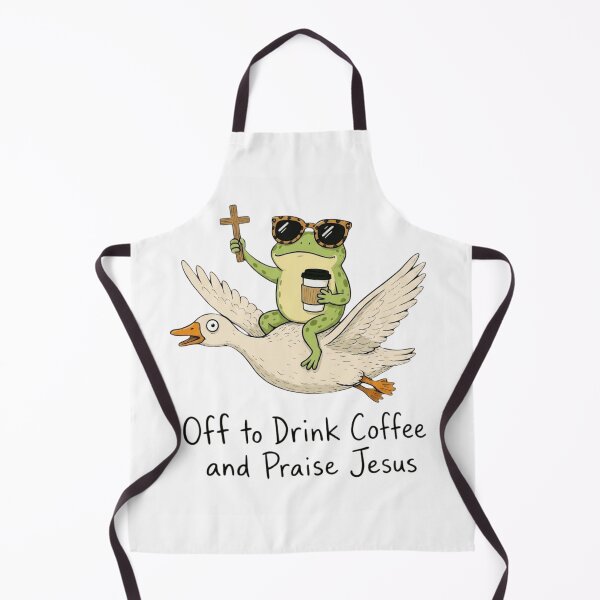 Item preview, Off To Drink Coffee And Praise Jesus Funny Frog Riding Goose designed and sold by haitrieuic96.