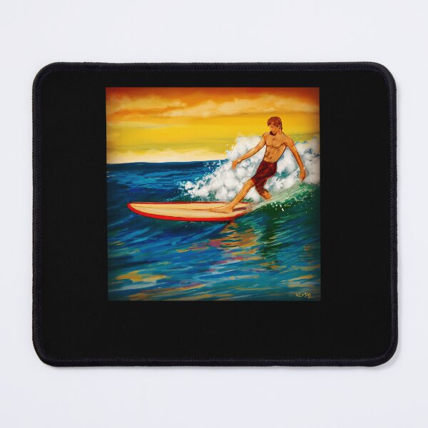 Item preview, Old School California Longboard Surfer Dude Ocean Wave designed and sold by NotDeadCERB.