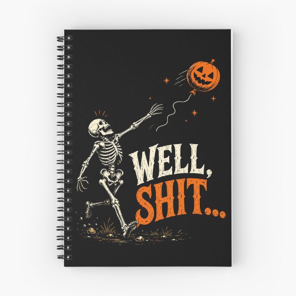 Item preview, Well Shit Skeleton Lost Pumpkin Balloon Funny Halloween Meme designed and sold by VioletNance.