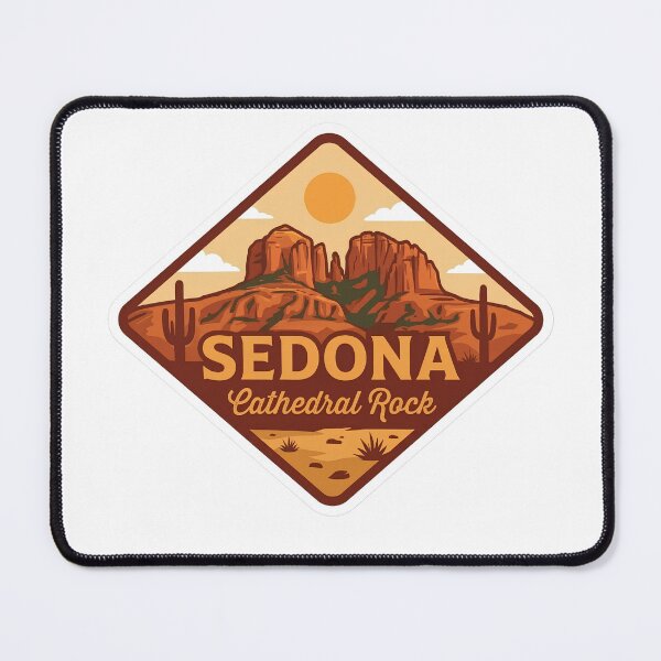 Item preview, Sedona Arizona Cathedral Rock Desert Vintage Diamond Badge designed and sold by LittleArij.