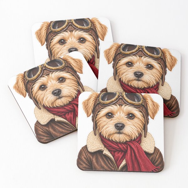 Item preview, Retro Pilot Dog in Aviator Goggles and Red Scarf designed and sold by ChicClicker.