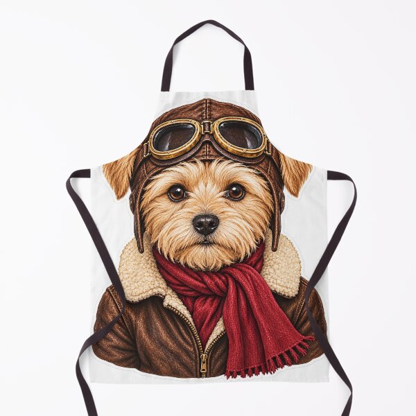 Item preview, Retro Pilot Dog in Aviator Goggles and Red Scarf designed and sold by ChicClicker.