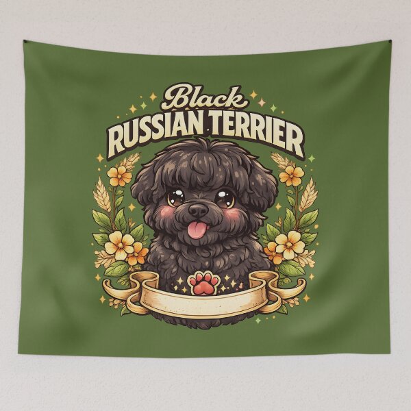 Item preview, Cute Black Russian Terrier – Floral Dog Lover Design designed and sold by blankTeeShirt.