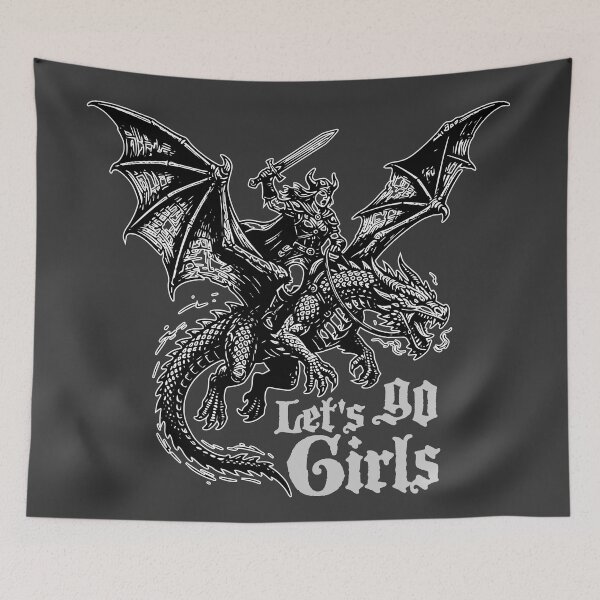 Item preview, Let's Go Girl Retro Girls Dragon Rider Fantasy Feminist designed and sold by Colorfulman.