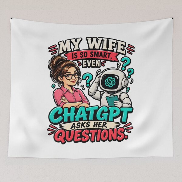 Item preview, My Wife Is So Smart Even ChatGPT Asks Her Questions designed and sold by Bocianessco.
