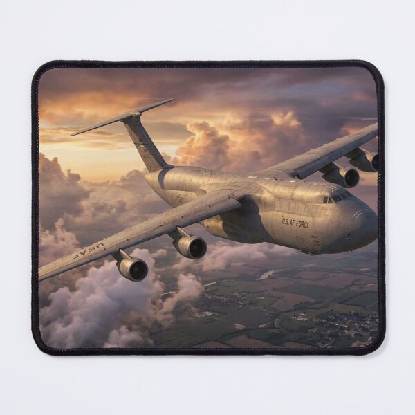 Item preview, C-5 Galaxy Banking Over Sunset Clouds designed and sold by Airpower Art.