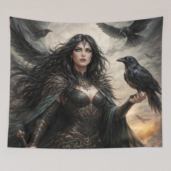 Item preview, Morrigan, Raven Celtic Goddess Painting designed and sold by GalleryKauffeld.