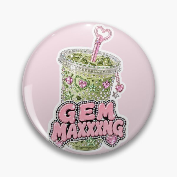 Item preview, Gem Maxxing Matcha Sticker – Bedazzled Rhinestone Iced Matcha Drink Y2K Kawaii designed and sold by MuseAI.