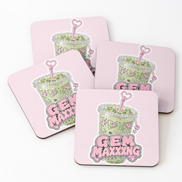 Item preview, Gem Maxxing Matcha Sticker – Bedazzled Rhinestone Iced Matcha Drink Y2K Kawaii designed and sold by MuseAI.