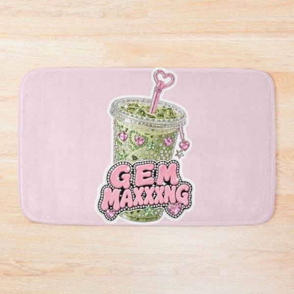 Item preview, Gem Maxxing Matcha Sticker – Bedazzled Rhinestone Iced Matcha Drink Y2K Kawaii designed and sold by MuseAI.