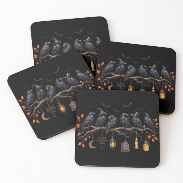 Item preview, Vintage Halloween Ravens On Branch Gothic Witchy Crows designed and sold by haitrieuic96.