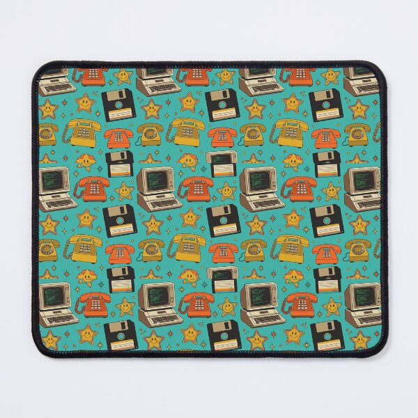 Item preview, Groovy Tech Retro Pattern - Y2K Computers and Floppy Disks designed and sold by conamor-bymel.