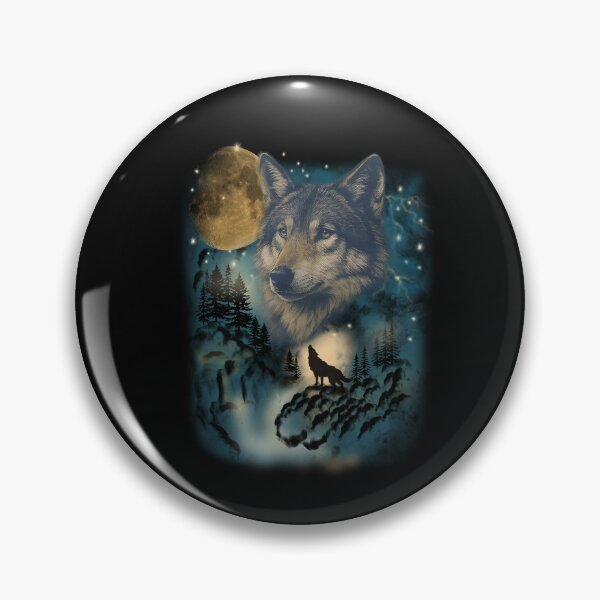 Item preview,  Wolf Howling With The Moon At Night  designed and sold by kashiart.