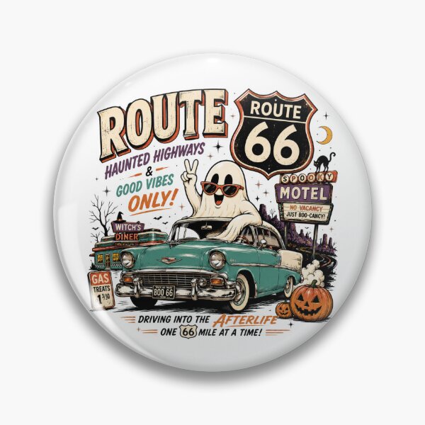 Item preview, Route 66 Vintage Halloween Road Trip Because Adulting Is Hard Enough Retro Car designed and sold by Yellowriversss.