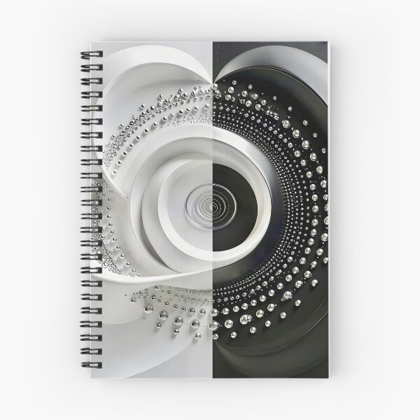 Item preview, Monochrome Geometric Spiral in Black and White  designed and sold by Vicky Brago-Mitchell®.
