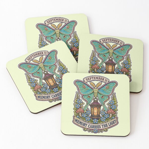 Item preview, September 11 Guardian Moth – Memory Carries the Light Embroidery Art designed and sold by Jaani-T.