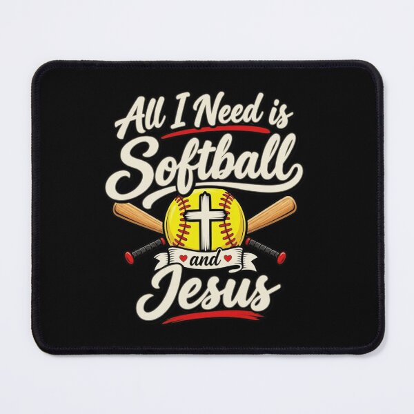 Item preview, All I Need Is Softball And Jesus Faith Cross Ball designed and sold by haitrieuic96.