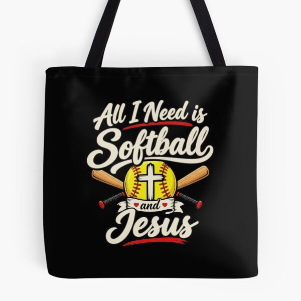 Item preview, All I Need Is Softball And Jesus Faith Cross Ball designed and sold by haitrieuic96.