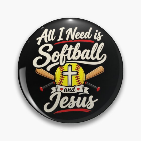 Item preview, All I Need Is Softball And Jesus Faith Cross Ball designed and sold by haitrieuic96.