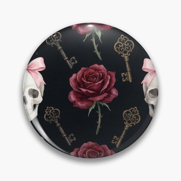 Item preview, Gothic Coquette Pattern - Skulls, Bows and Dark Roses designed and sold by conamor-bymel.