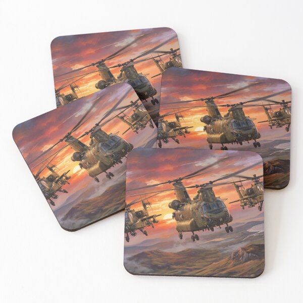 Item preview, Chinook and Apache Formation at Sunset designed and sold by Airpower Art.