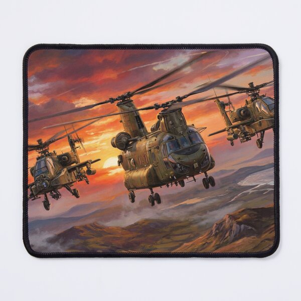 Item preview, Chinook and Apache Formation at Sunset designed and sold by Airpower Art.
