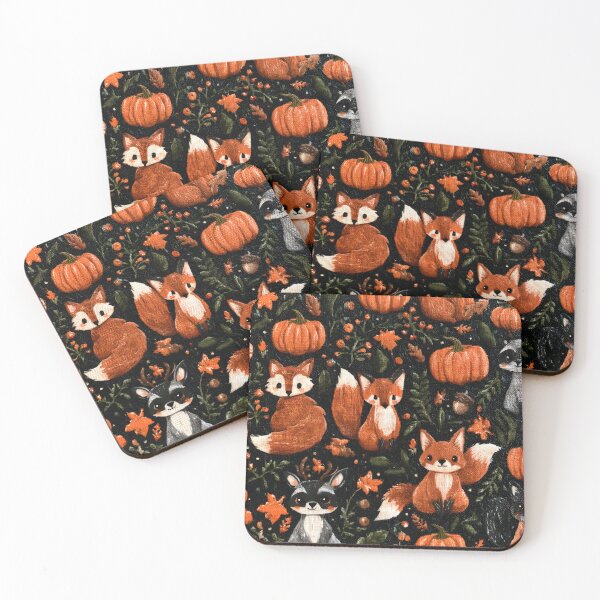 Item preview, Woodland Foxes & Pumpkins – Cozy Autumn Forest Pattern designed and sold by KAM-KAM-STORE.