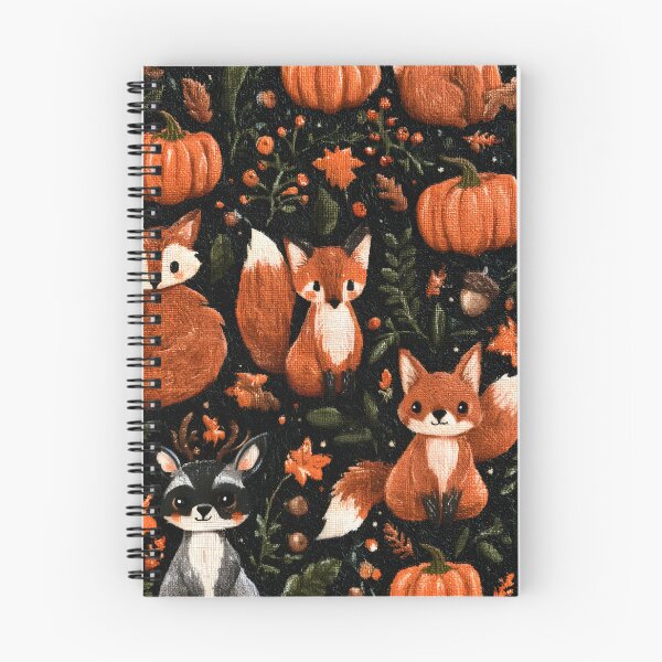 Item preview, Woodland Foxes & Pumpkins – Cozy Autumn Forest Pattern designed and sold by KAM-KAM-STORE.