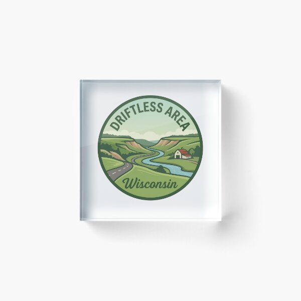 Item preview, Driftless Area Wisconsin Bluff Country Scenic River Vintage Badge designed and sold by LittleArij.