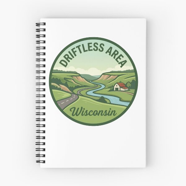 Item preview, Driftless Area Wisconsin Bluff Country Scenic River Vintage Badge designed and sold by LittleArij.