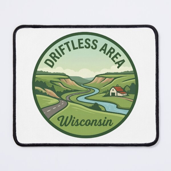 Item preview, Driftless Area Wisconsin Bluff Country Scenic River Vintage Badge designed and sold by LittleArij.